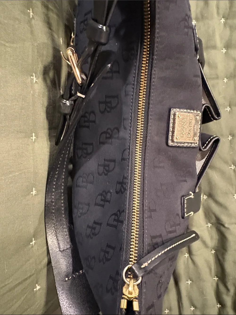 Dooney & Bourke Black Logo Hobo with Gold Hardware. Excellent condition!